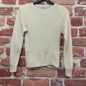 Vintage Conspiracy Sweater Women's Small Cream Silk Angora Blend Beaded Knit